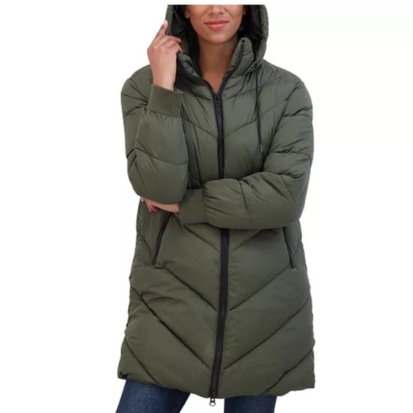 Sebby Juniors' 3/4 Puffer Jacket with Hood, women’s jacket coat - Picture 1 of 14